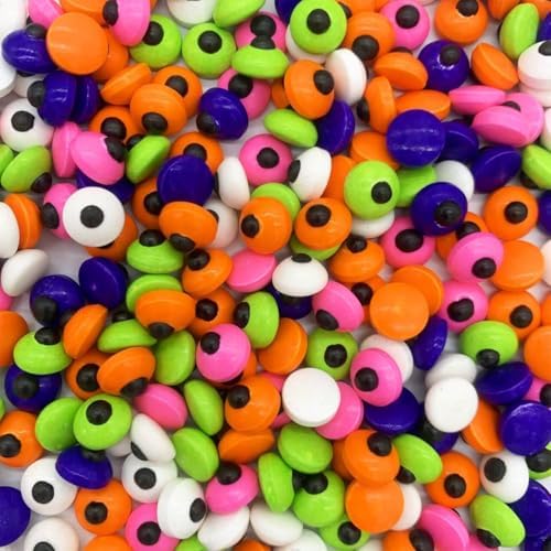 GEORLD 4 Colors Candy Eyeballs Eyes Cake Cupcake Toppers Halloween Cookie Dessert Sprinkles Decorations（Orange/Green/Purple/White）2.8 Ounce by GEORLD