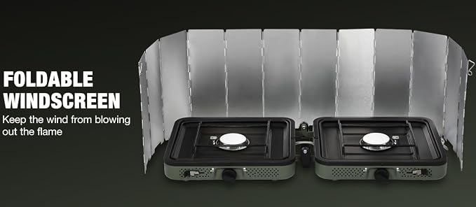 REDCAMP Folding Outdoor Stove Windscreen, 12 Plates Aluminum Camping Stove - Image 4