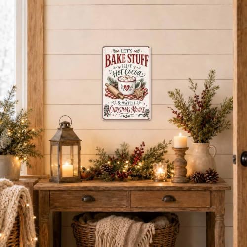 Christmas Baking Sign, Hot Cocoa Kitchen Decor, Vintage Wall Art - Image 7