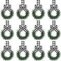 Retrowavy 12 Pcs Small Christmas Kitchen Cabinet Wreaths with Ribbon by Retrowavy