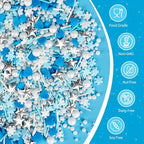 Edible Snowflake Sprinkles,Frozen Sprinkle for Cake Decorating,Blue White - Image 3