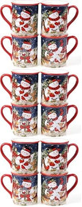 Certified International Magic of Christmas 16 oz Snowman Mugs – Festive Holiday Cups with Whimsical Winter Animal Scenes – Perfect for Coffee, Cocoa, Tea & Christmas Cheer! | (Pack of 12) by CERTIFIEDINTERNATIONAL
