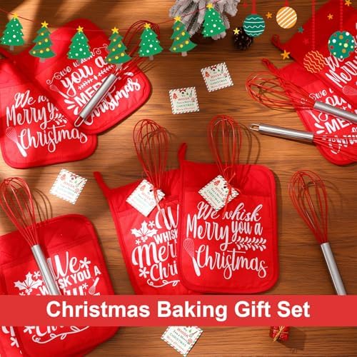 LemonRoad 12 Sets Christmas Whisk Baking Gift Set, Classic, Red - Image 4