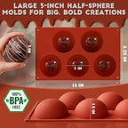 HKNMTT Hemisphere Silicone Molds 3 Inch for Hot Cocoa Chocolate Bombs Valentines Semi Ball Making Kit Cake Decor Mould, Food Grade Non-stick Kitchen Baking Supplies Oven Safe - Image 4