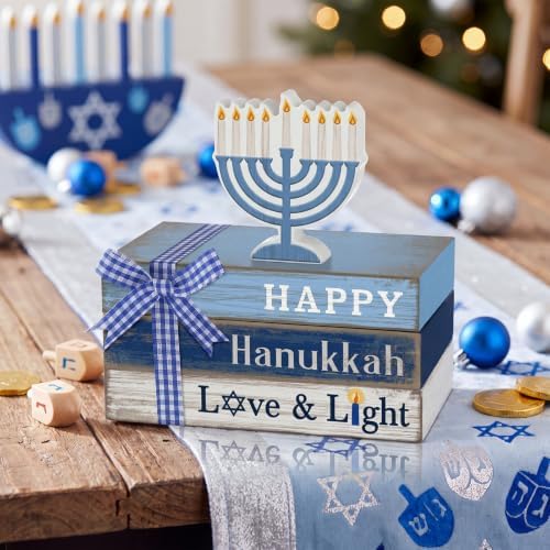 4 Pcs Hanukkah Table Decor for Home Chanukah Tiered Tray Decor - Image 3