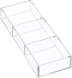 HIIMIEI 3 Section Clear Acrylic Drawer Organizer Tray, Office & Makeup Drawer by HIIMIEI