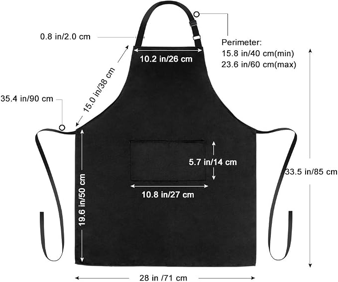 Jubatus 4 Pack Bib Aprons with 2 Pockets Cooking Chef Kitchen Apron - Image 7
