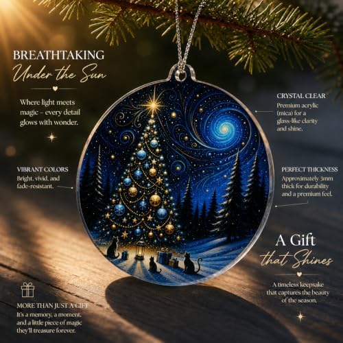 Christmas Ornament 2026, Northern Lights Ornament, Starry Night Beautiful Christmas Ornaments, Starry Night Gifts, Xmas Tree Decorations, Gift for Coworker, Friends, Family, Secret Santa Gift - Image 5