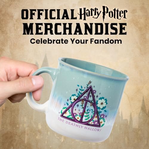 Silver Buffalo Harry Potter Deathly Hallows Reactive Glaze Camper Mug, 20oz - Image 5