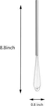 Mini Whisk, Stainless Steel Skinny Whisk Egg Beater - Image 3
