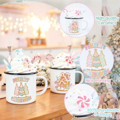 2 PCS Pastel Christmas Tiered Tray Mug Decor Set with Faux Whipped - Image 4