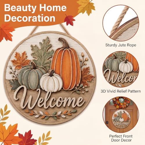 Thanksgiving Decorations - Fall Welcome Sign for Front Door | Fall Decor - Image 3