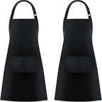Jubatus 2 Pack Bib Aprons with 2 Pockets Cooking Chef Kitchen Apron by Jubatus