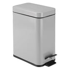 mDesign Small Modern 1.3 Gallon Rectangle Metal Lidded Step Trash Can, Compact - Image 9