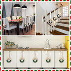 Retrowavy 12 Pcs Small Christmas Kitchen Cabinet Wreaths with Ribbon - Image 6