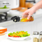 Premium Glass Olive Oil and Vinegar Dispenser Bottles Set, 2-Piece 11oz Kitchen - Image 4