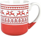 10 Strawberry Street Embossed Reindeer Ceramic Mug, Set of 4 (Red), S4MUG-XMAS - Image 6