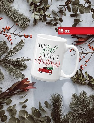 BLUE RIBBON This Girl Loves Christmas Holiday Coffee Mug, 15 oz - Image 5