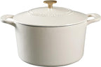 MARTHA STEWART Gatwick 7-Quart Enamel Cast Iron Dutch Oven – Linen White by MarthaStewart