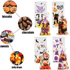 CCINEE Halloween Cellophane Treat Bags, 200pcs Clear Cello Candy Bags with Twsit for Halloween Trick or Treat Party Supply - Image 4