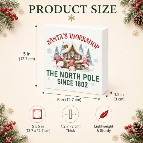 Santa Workshop Sign, Christmas Decoration, Funny Christmas Wooden Box Sign, Farmhouse Home Decoration, Santa Gnome Signs, Holiday Decor, Front Door Signs - Image 3