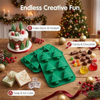 12 Cavity Christmas Tree Silicone Molds - 2Pcs Christmas Chocolate Molds for Cake Candy Chocolate, Gummy,Jelly,Soap,Ice Cube,Cookies - Image 5