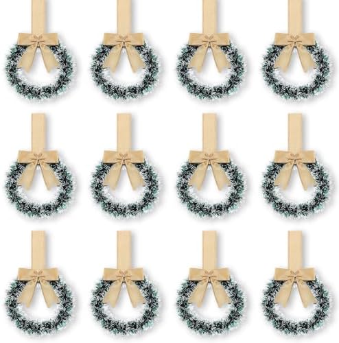 Retrowavy 12 Pcs Small Christmas Kitchen Cabinet Wreaths with Ribbon by Retrowavy
