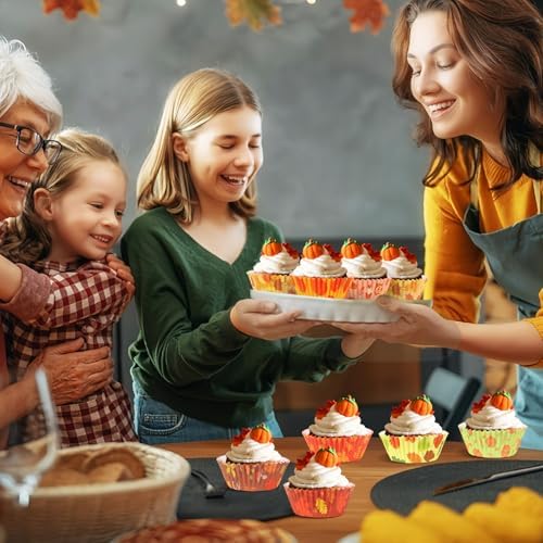 SANNIX 450pcs Fall Cupcake Liners, Pumpkin Maple Leaf Cake Baking Cups - Image 7