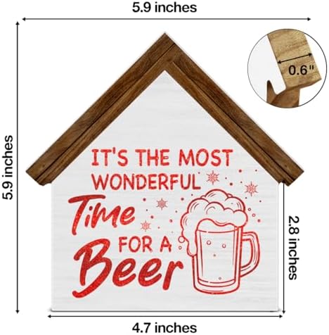Christmas Bar Sign Decor, It's the Most Wonderful Time for a Beer - Image 2
