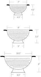 Rorence Powder Coated Steel Colanders: 1.5 Quart 3 Quart & 5 Quart Set of 3 - Image 2