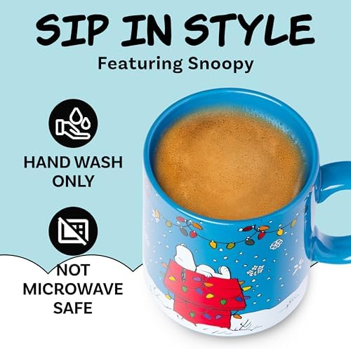 Silver Buffalo Peanuts Snoopy Holiday Foil, Ceramic Mug, 20oz - Image 3