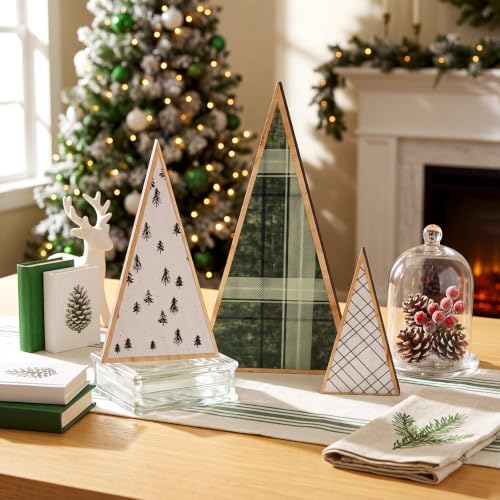 Suzile 3 Pcs Wooden Tabletop Christmas Tree Decorations, Christmas Decor - Image 2