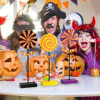 3 PCS Halloween Table Decorations Cute Wooden Candy Sign Set,Shiny - Image 6