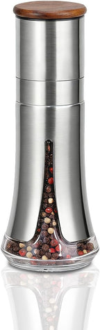 Aelga Pepper Mill - 4oz Stainless Steel Pepper Grinder Manual by Aelga