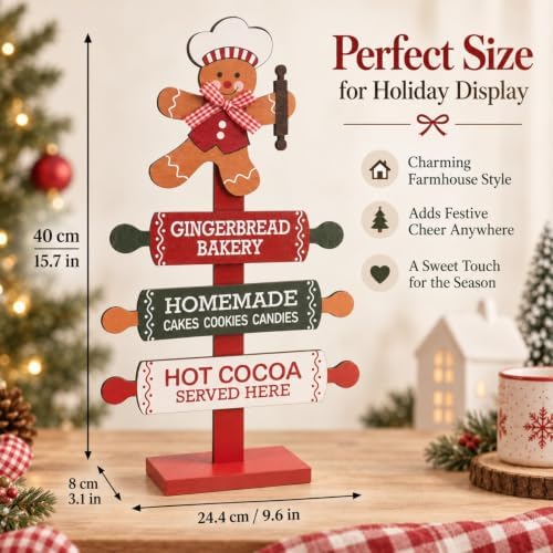 Gingerbread Kitchen Decor Christmas Hot Cocoa Bar Table Sign - Image 3