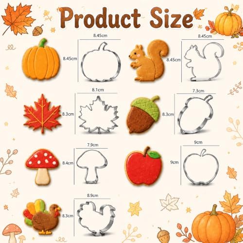 Fall Thanksgiving Cookie Cutters - 7PCS Stainless Steel Biscuit Molds - Image 3