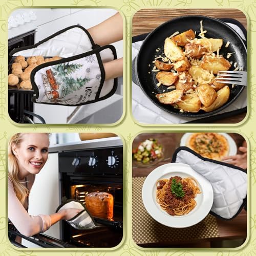 Jingmore 12 Pcs Christmas Winter Pot Holde with Pocket for Kitchen 7 x 9'' - Image 6