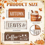 4 Pcs Fall Tiered Tray Decor, Wooden Fall Decorations for Home - Image 3