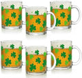 Maxcheck 6 Pack 12 oz St. Patrick's Day Shamrock Coffee Mugs by Maxcheck