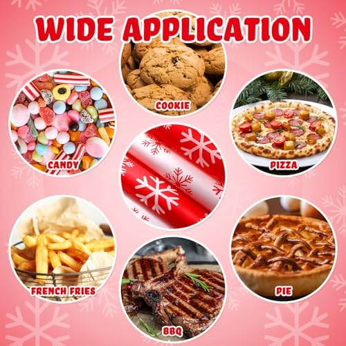 Marspark 100 Sheet Christmas Snowflake Wax Paper for Food 12 x 12 Inch - Image 6