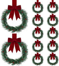 Retrowavy 12 Pcs Small Christmas Wreath, 8'', Classic, Burgundy Red by Retrowavy