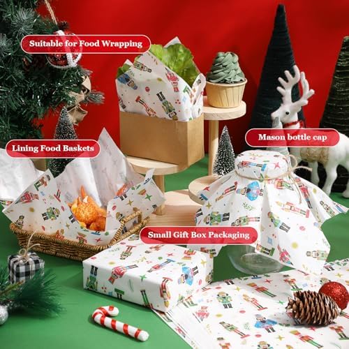 Marspark 100 Sheet Christmas Nutcracker Wax Paper for Food 11.4 x 11 Inch - Image 2
