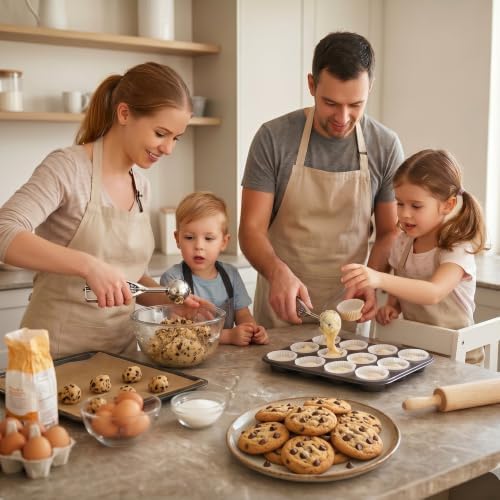 Ice Cream Scoop, 3Pcs Cookie Scoop Set, Stainless Steel Ice Cream Scooper with Trigger Release, Large/Medium/Small Cookie Scooper for Baking, Cookie Scoops for Baking Set of 3 with Cookie Dough Scoop - Image 7