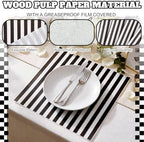 Marspark 100 Sheet Black and White Striped Wax Paper for Food 12 x 12 Inch - Image 4