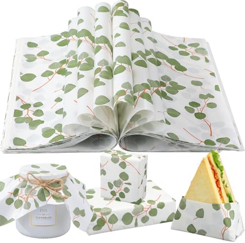 Marspark 100 Sheet Eucalyptus Wax Paper for Food Wrapping 12 x 12 Inch by Marspark