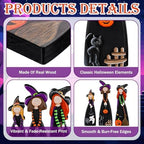 Suzile 3 Pcs Halloween Witch Table Decorations, Wooden Tabletop Figurines - Image 5