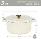 Overmont Enameled Cast Iron Dutch Oven - 5QT Pot - Heavy-Duty Cookware - Image 7