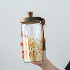 ANSQU 34oz Glass Jar with Wooden Lid & Spoon, Food Storage Containers Coffee - Image 8