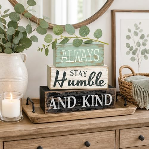 4pcs Farmhouse Table Decor, Always Stay Humble and Kind Inspirational Decor - Image 5
