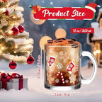 Maxcheck 6 Pack 12 oz Christmas Gingerbread Coffee Mugs Glass Cups Bulk - Image 3